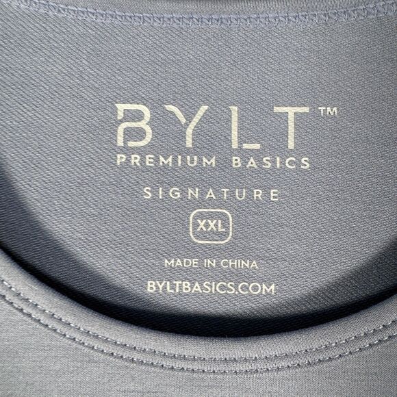 BYLT T Shirt Mens 2XL Blue Drop Cut Bylt Blend Short Sleeve Gym Crossfit Run NWT - Picture 3 of 7
